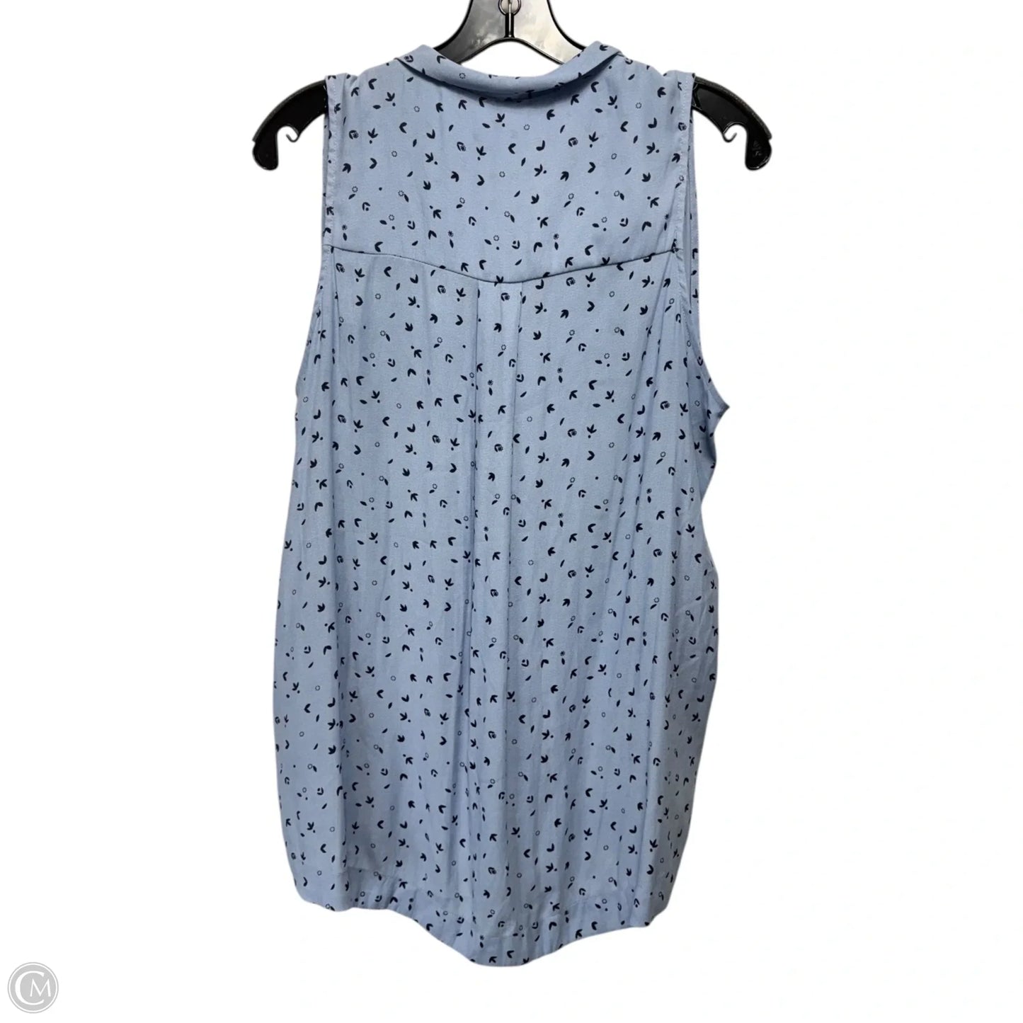 Sleeveless Tie Neck Blouse By Free People In Blue, Size: L