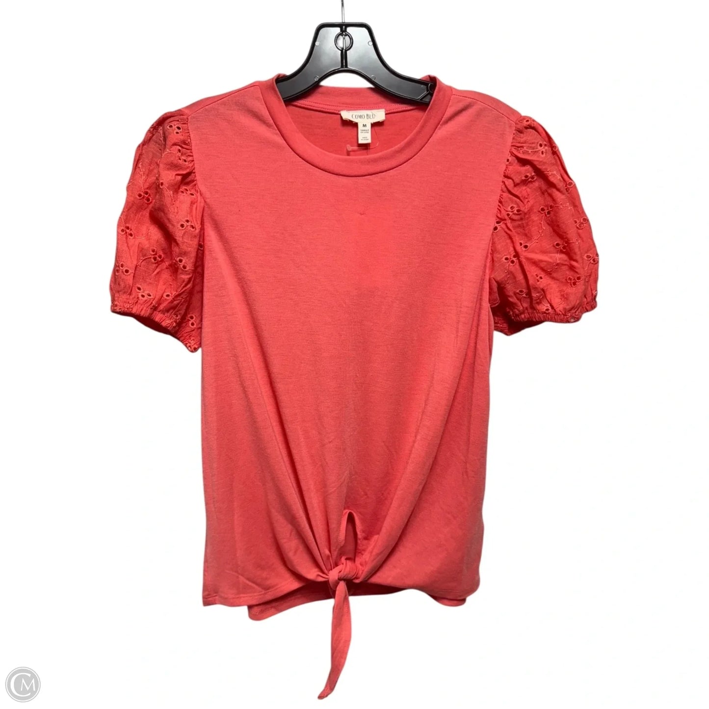 Top Short Sleeve By Como Blu In Orange, Size: M