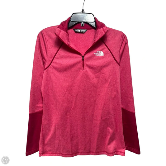 Athletic Top Long Sleeve Collar By The North Face In Pink, Size: M