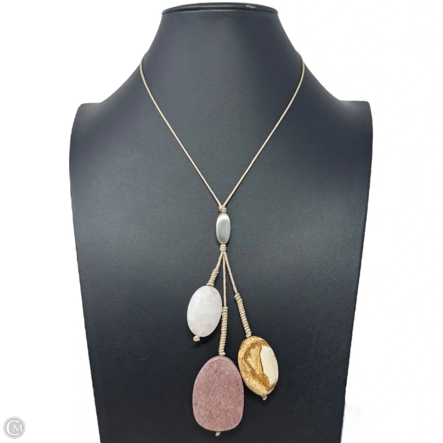 Multi Stone Lariat Slider Necklace