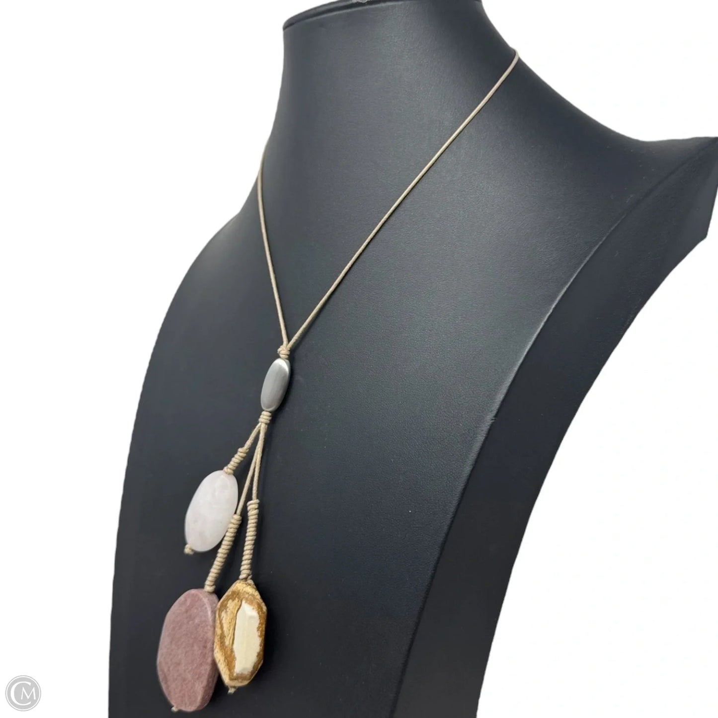 Multi Stone Lariat Slider Necklace