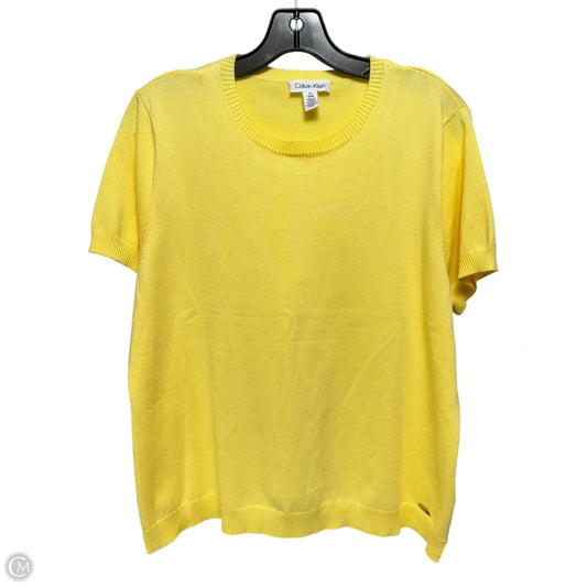Sweater By Calvin Klein In Yellow, Size: L