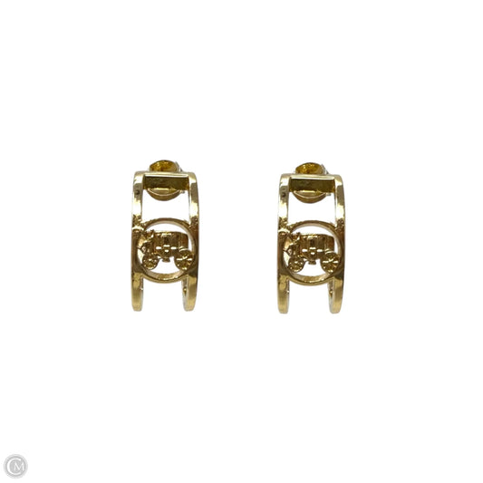 Horse And Carriage Huggie Earrings Designer By Coach