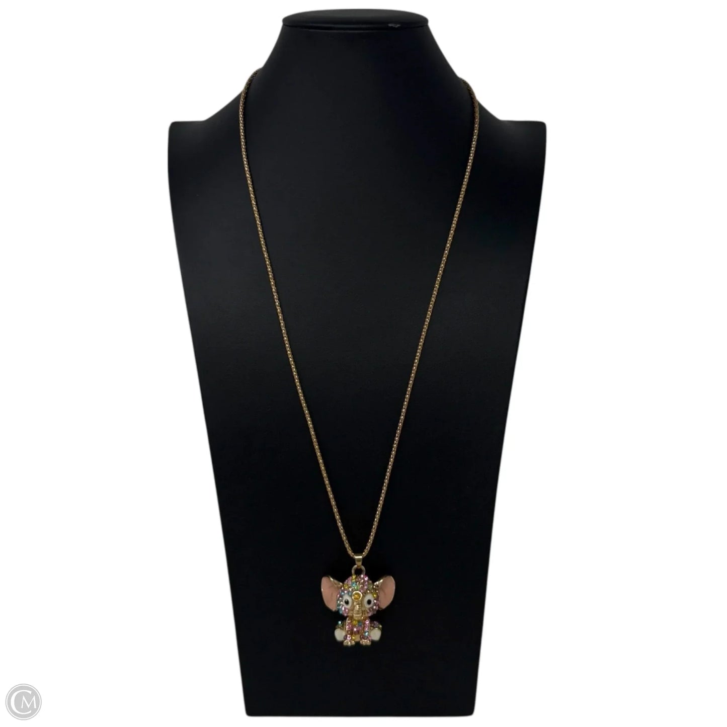 Crystal & Enamel Elephant Pendant Necklace By Betsey Johnson, Size: Small