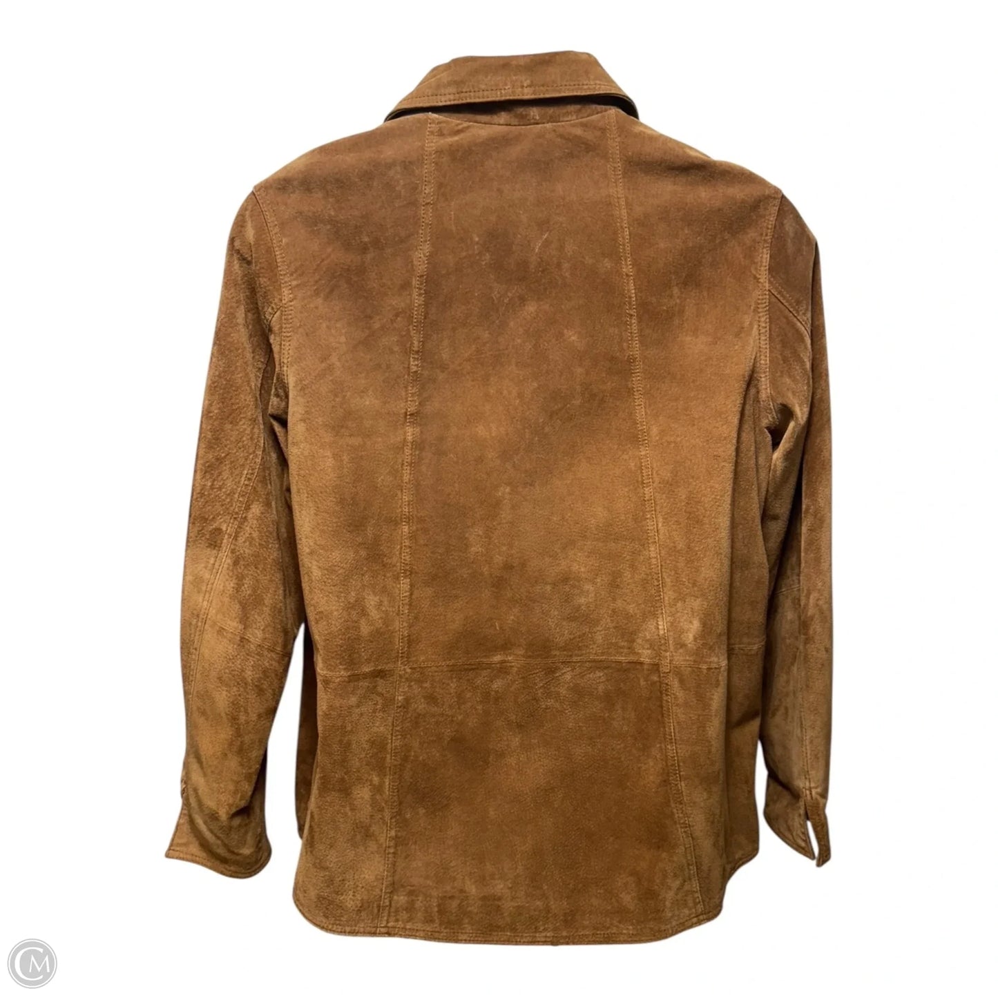 Suede Jacket By Coldwater Creek In Tan, Size: 1x