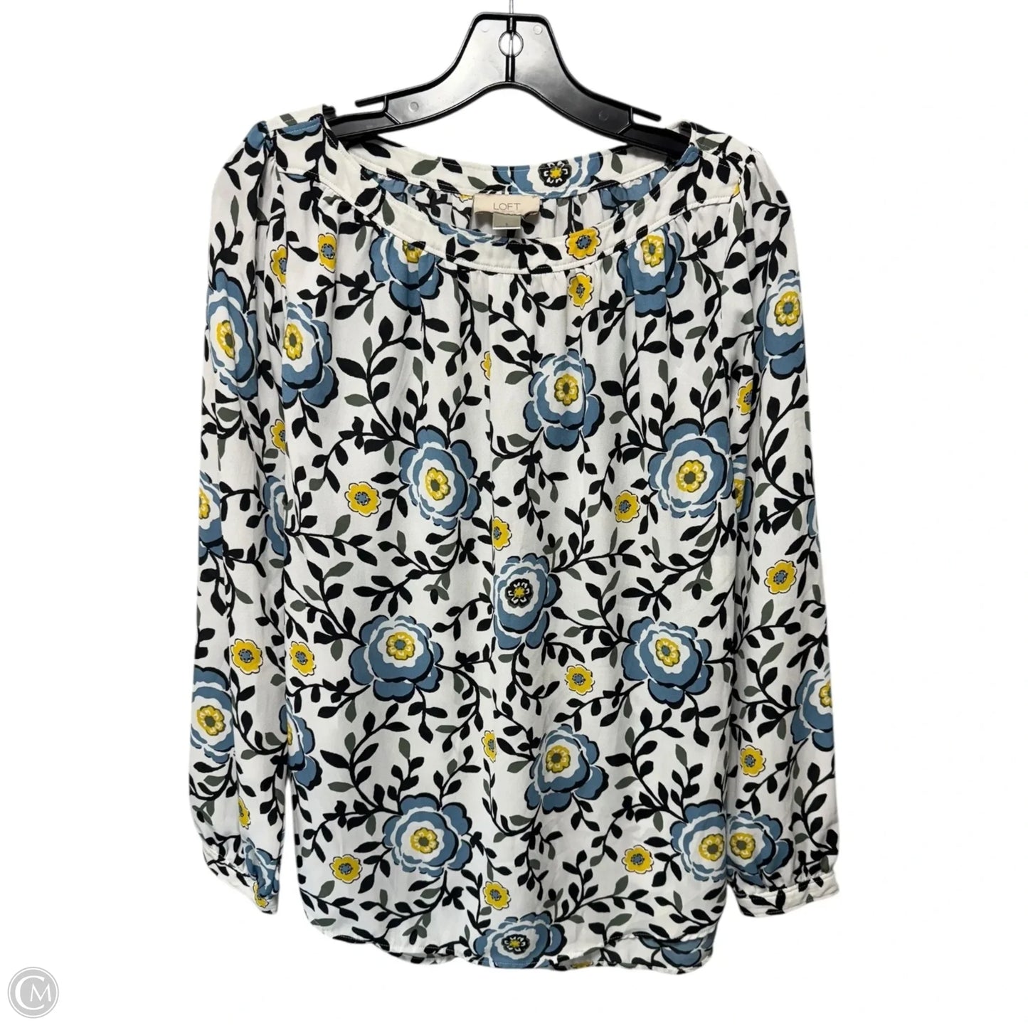 Top Long Sleeve By Loft In Floral Print, Size: S