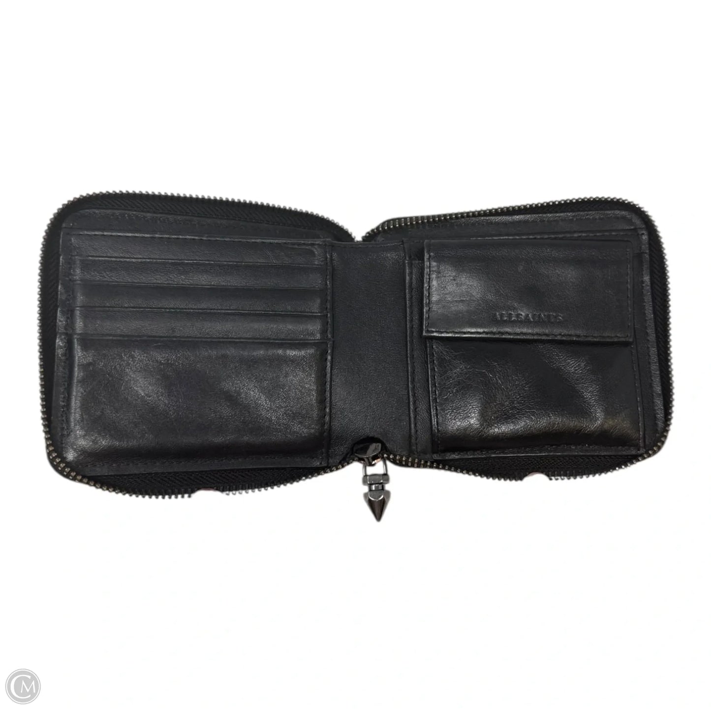 Perforated Zip Bifold Wallet Designer By All Saints, Size: Small