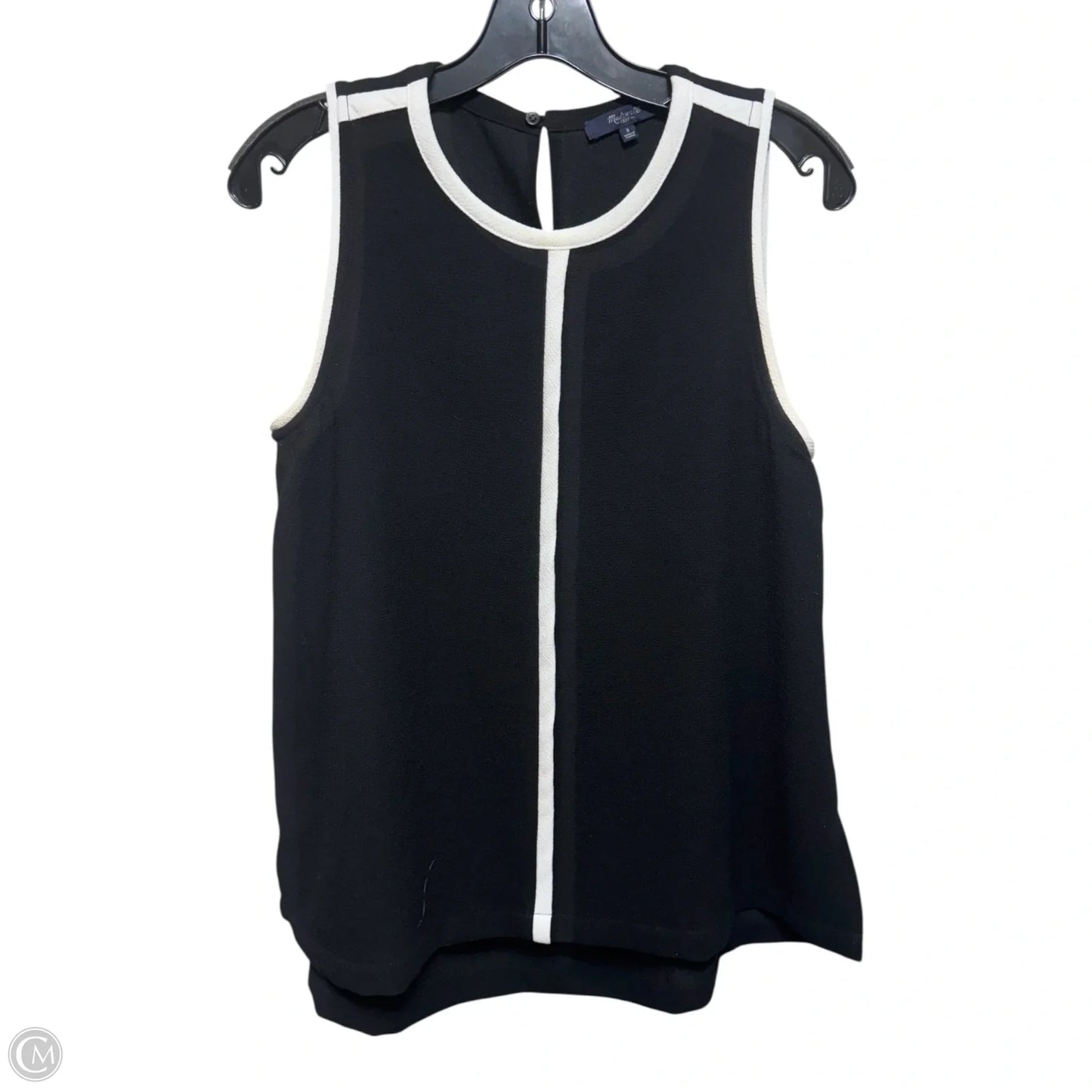 Top Sleeveless By Madewell In Black & White, Size: S