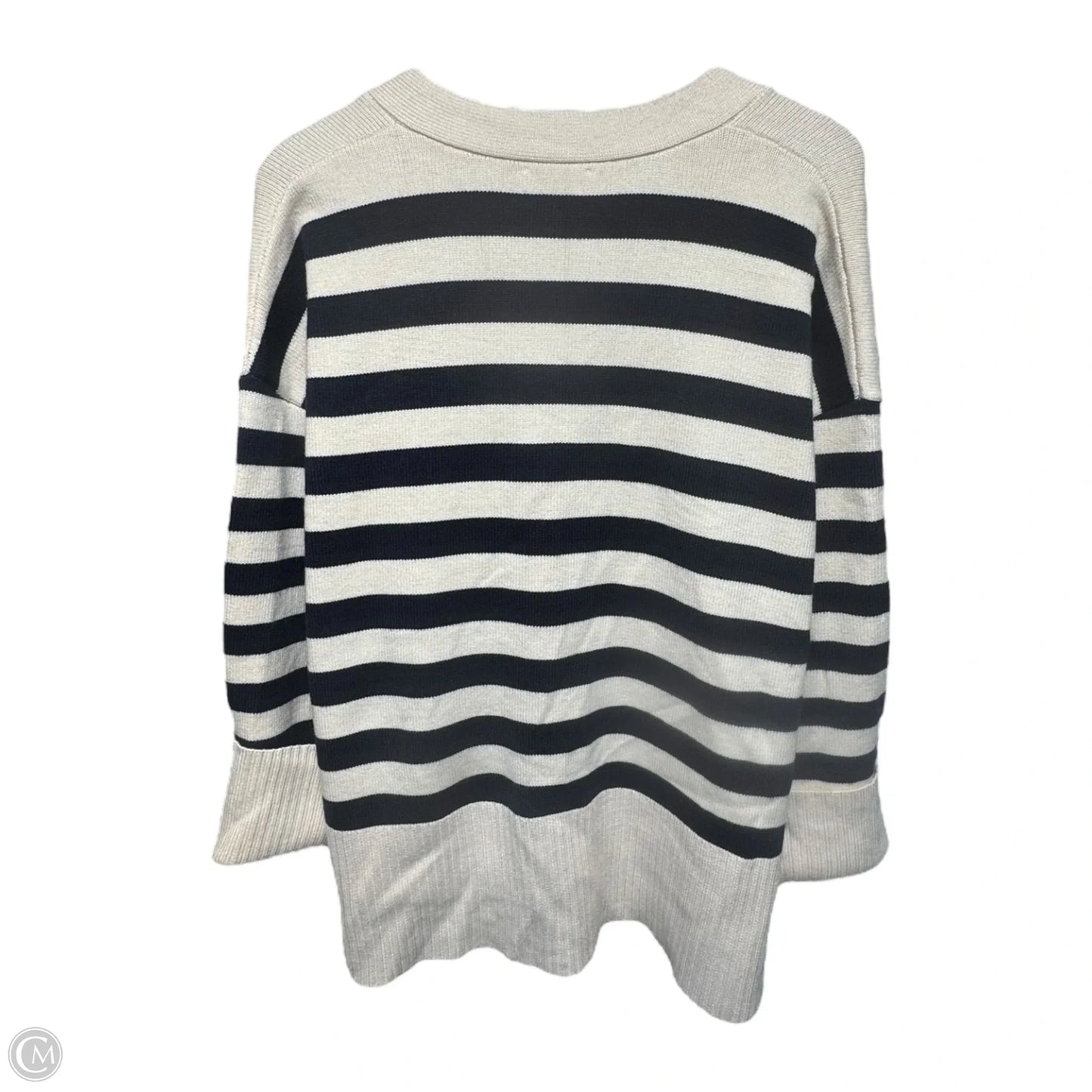 Sweater Cardigan By Entro In Striped Pattern, Size: M