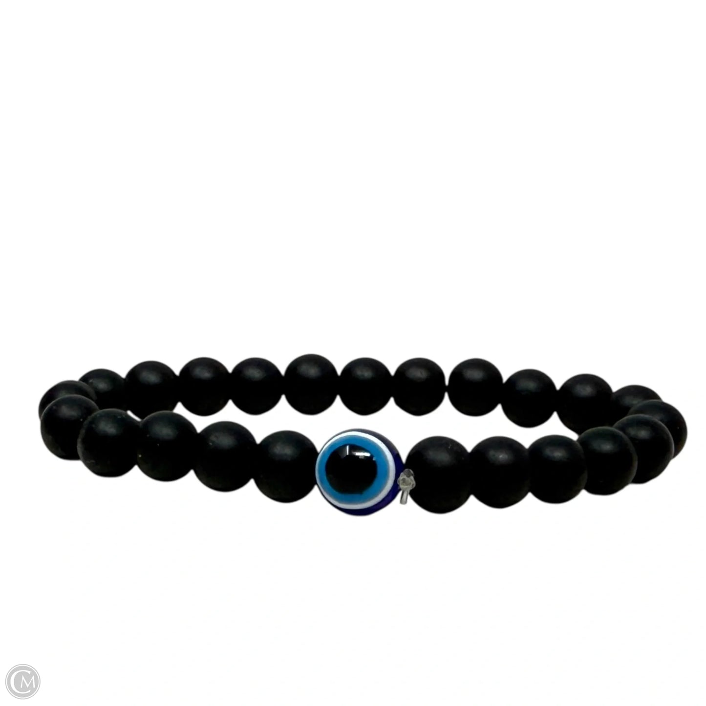 Evil Eye Beaded Stretch Bracelet In Black