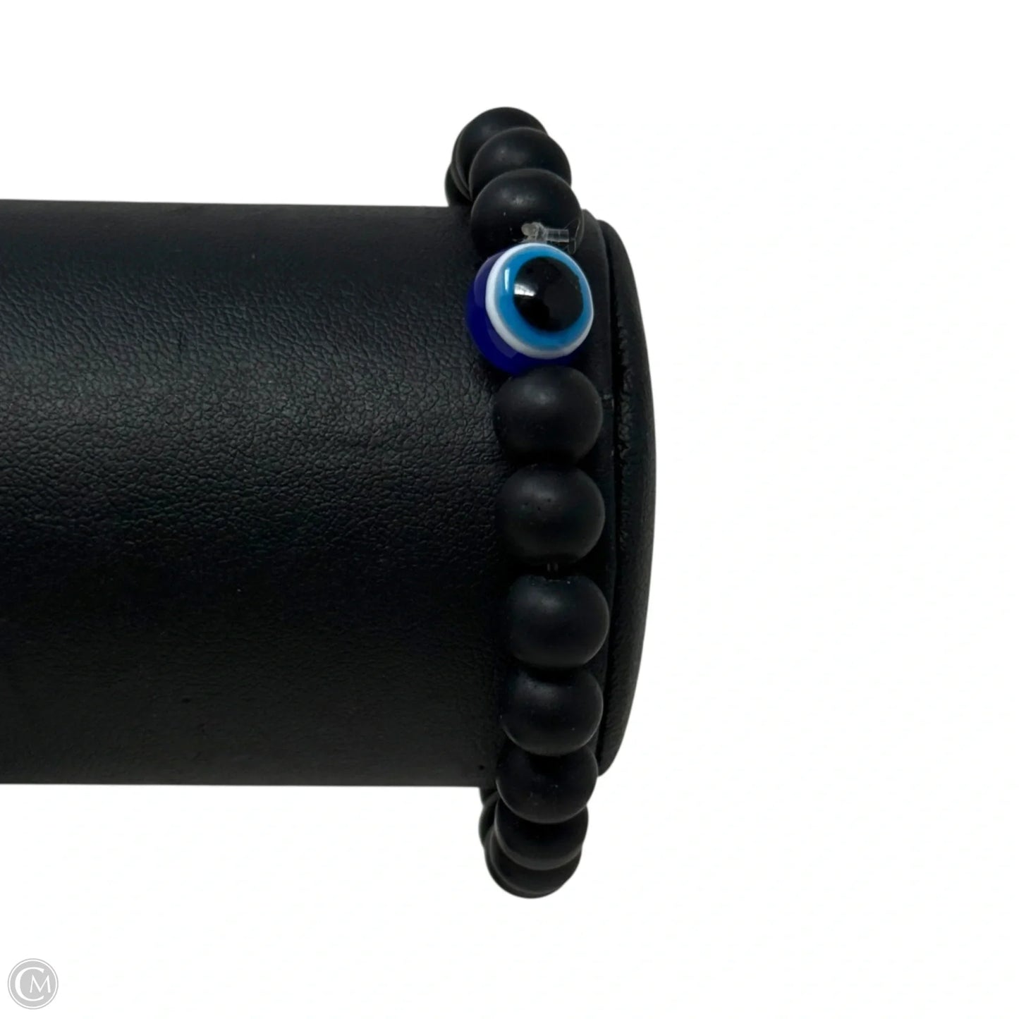 Evil Eye Beaded Stretch Bracelet In Black