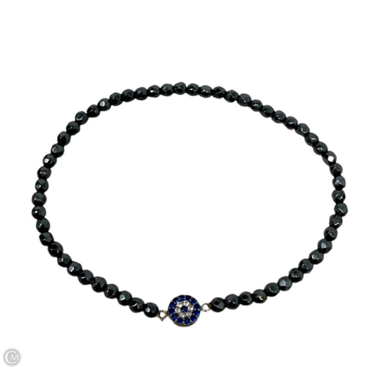 Sterling Silver, CZ & Marcasite Fatima Eye Beaded Stretch Bracelet