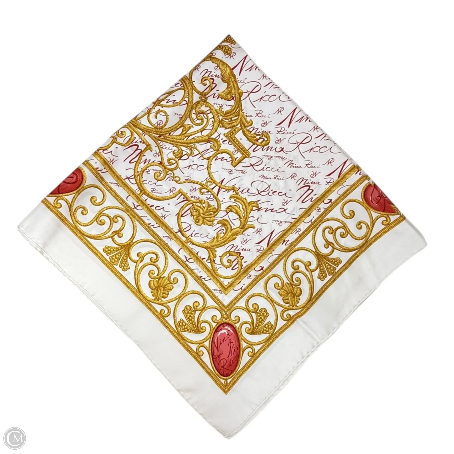 Vintage Silk Square Scarf By Nina Ricci