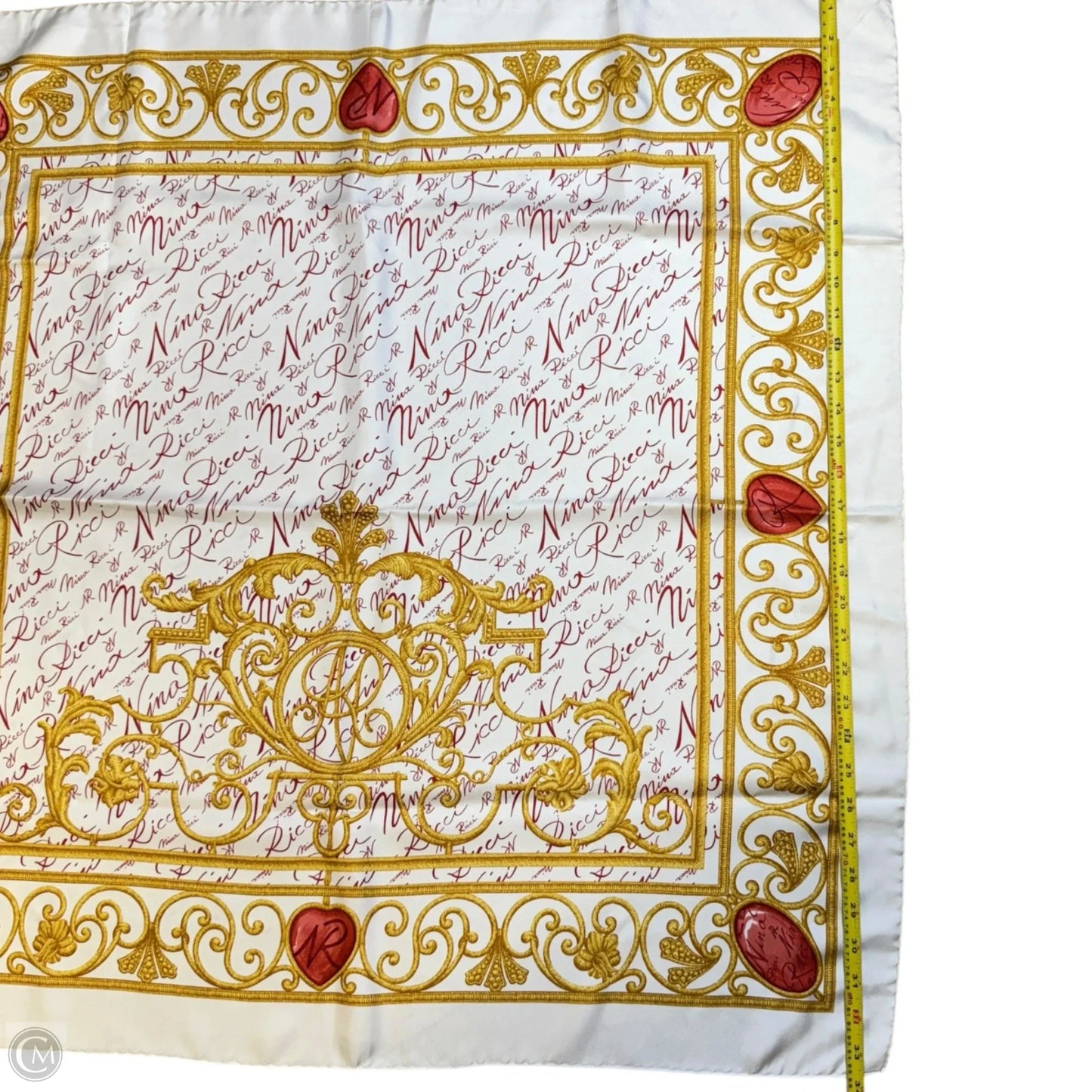 Vintage Silk Square Scarf By Nina Ricci