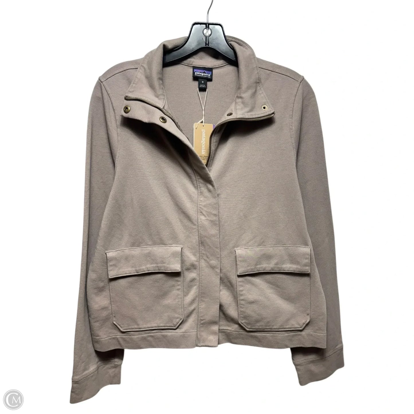 Jacket Shirt By Patagonia In Taupe, Size: M