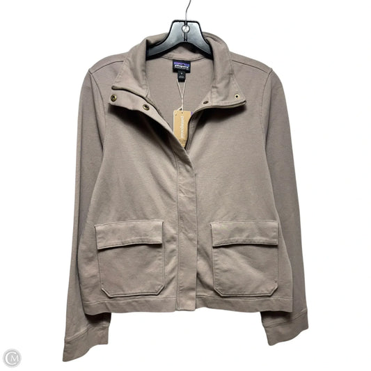 Jacket Shirt By Patagonia In Taupe, Size: M