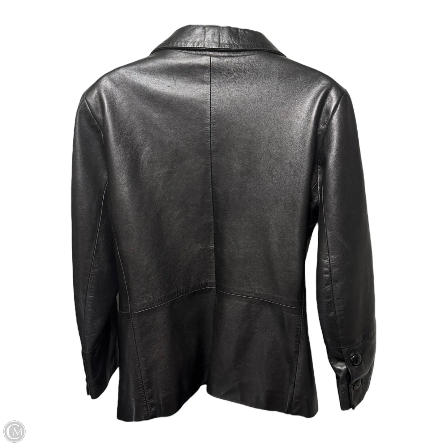 Jacket Leather By Calzaiuoli In Black, Size: S