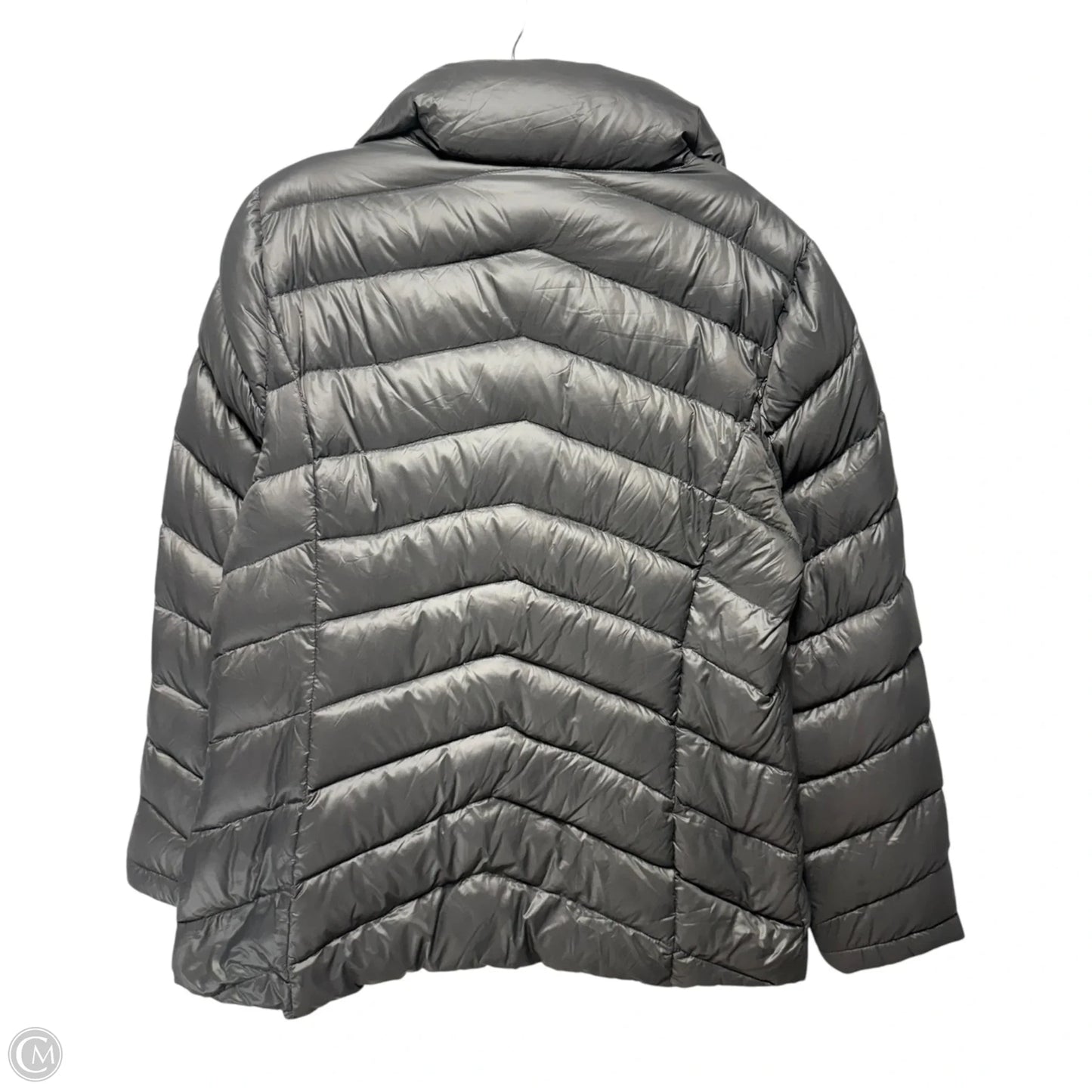 Packable Lightweight Down Jacket Puffer & Quilted By Calvin Klein In Grey, Size: L