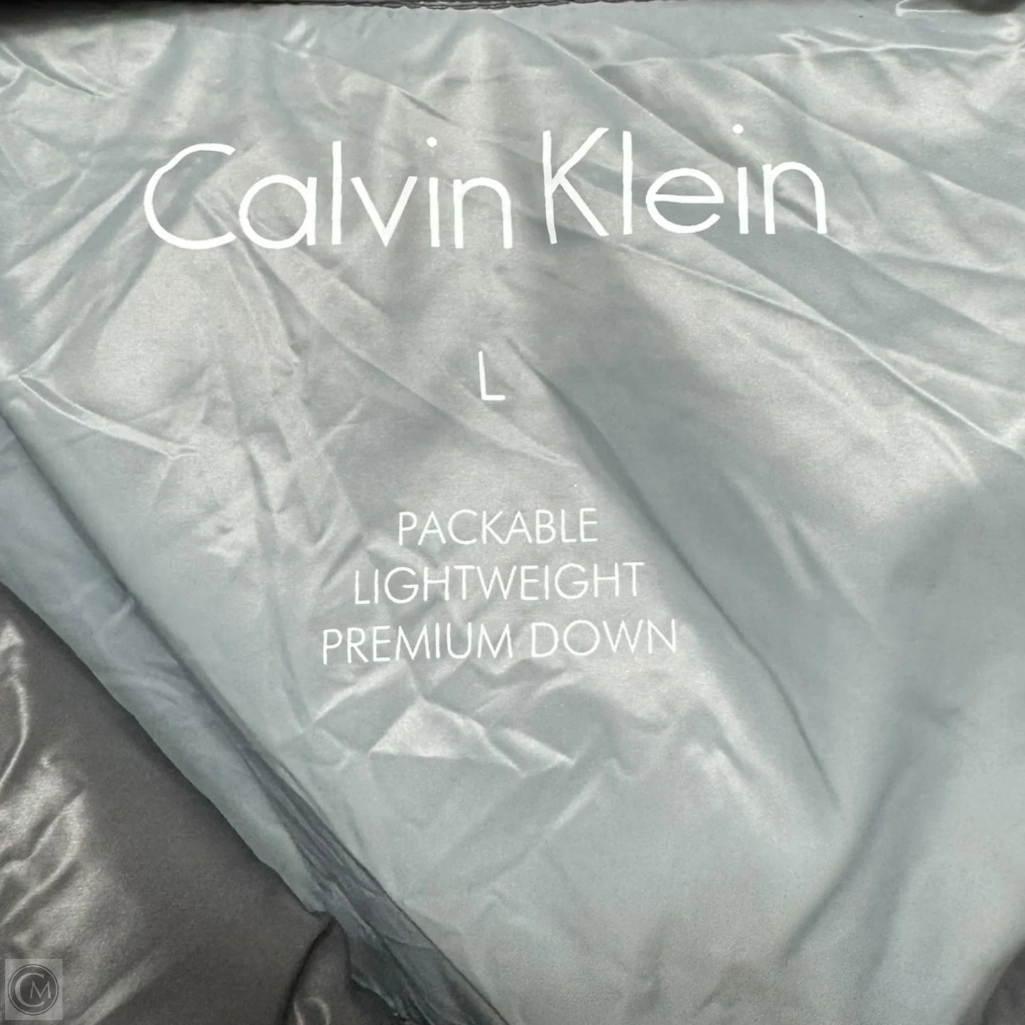 Packable Lightweight Down Jacket Puffer & Quilted By Calvin Klein In Grey, Size: L
