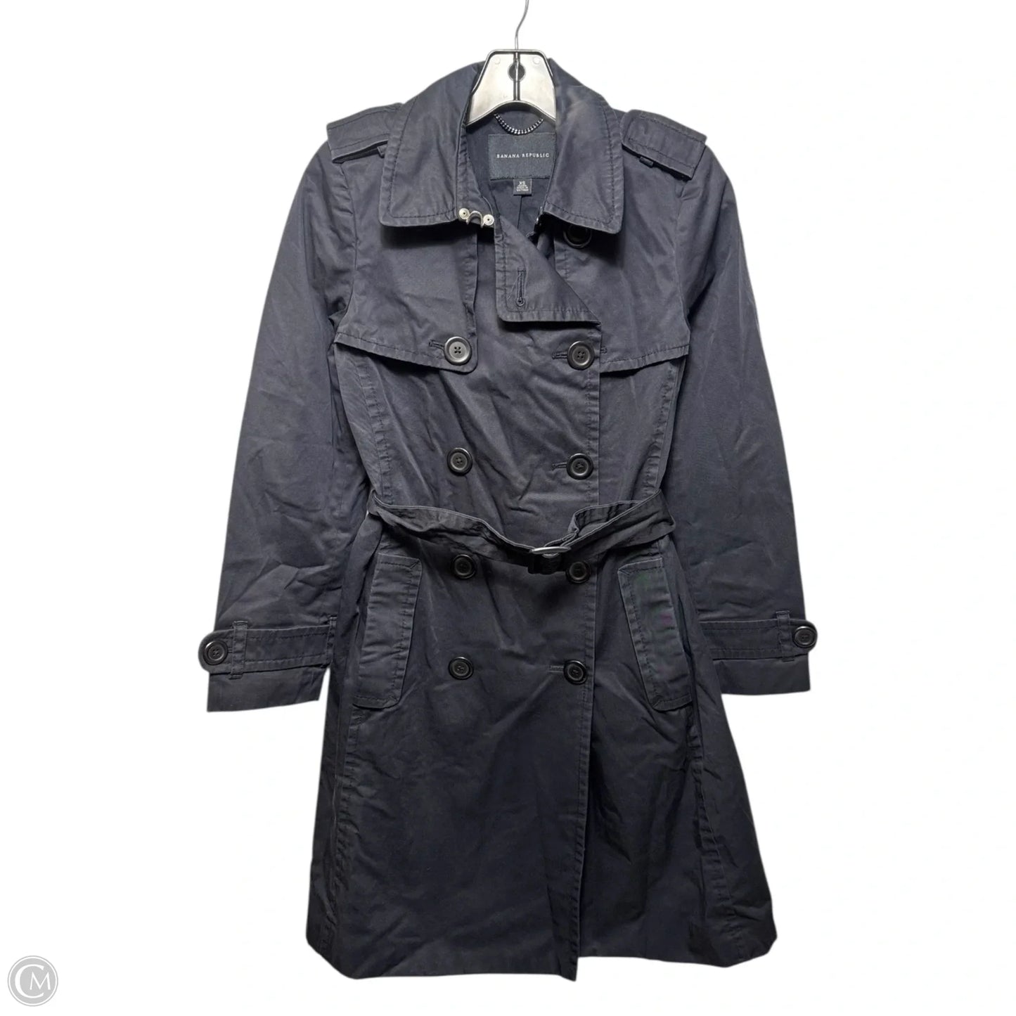 Belted Coat Trench Coat By Banana Republic In Black, Size: Xs