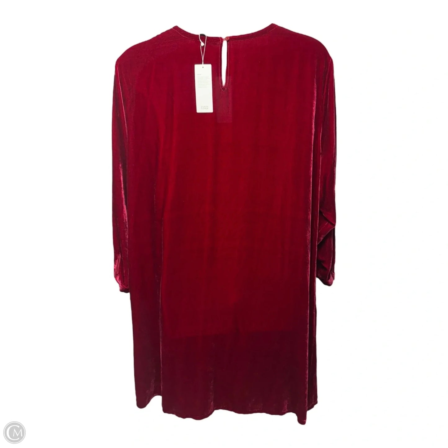 Velvet Dress Party Midi By Eileen Fisher In Red, Size: 2X