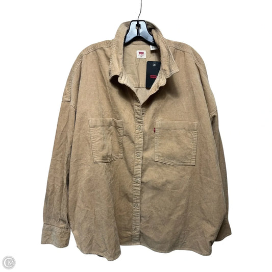 Corduroy Top Long Sleeve By Levis In Tan, Size: XXL