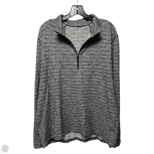 Athletic Top Long Sleeve Collar By Lululemon In Black & Grey, Size: Xxl