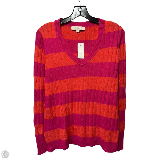 Sweater By Loft In Striped Pattern, Size: L