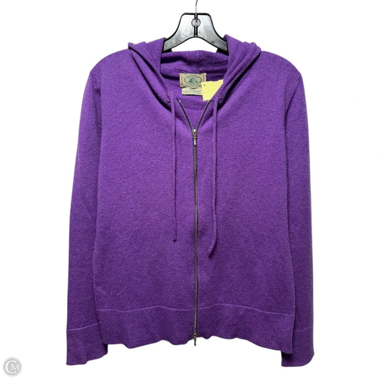Cashmere Zip Hoodie Sweater By McCulley’s In Purple, Size: L