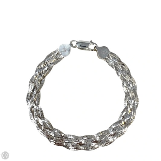 Italian Sterling Silver Braided Triple Herringbone Chain Bracelet