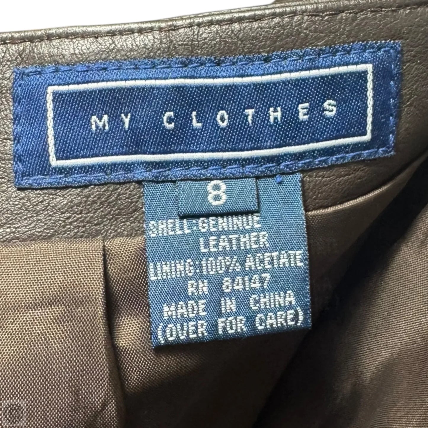 Leather Skirt Mini By My Clothes In Brown, Size: 8