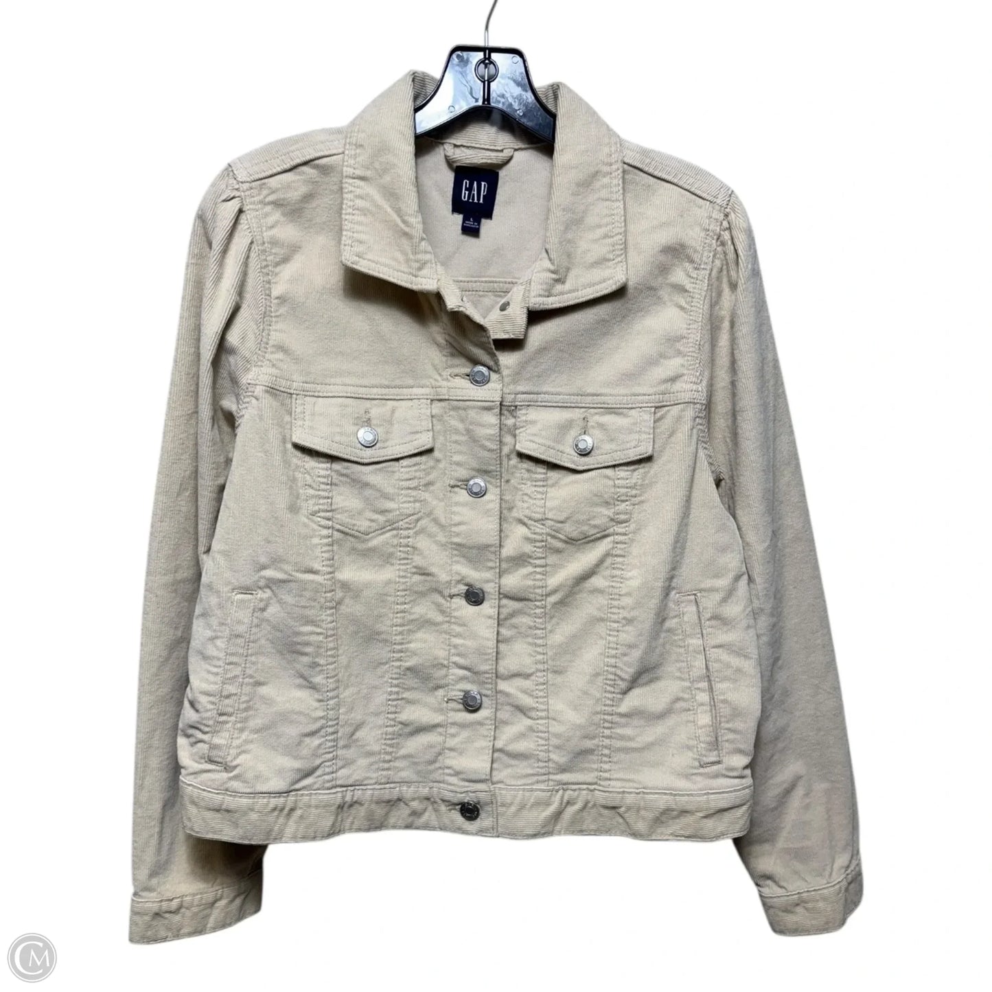 Corduroy Jacket By Gap In Cream, Size: L