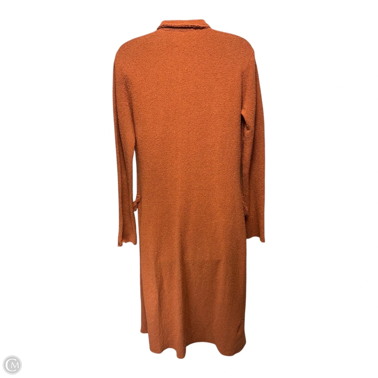 Fringe Trim Cardigan Sweater Duster By Roberto Collina In Orange, Size: S