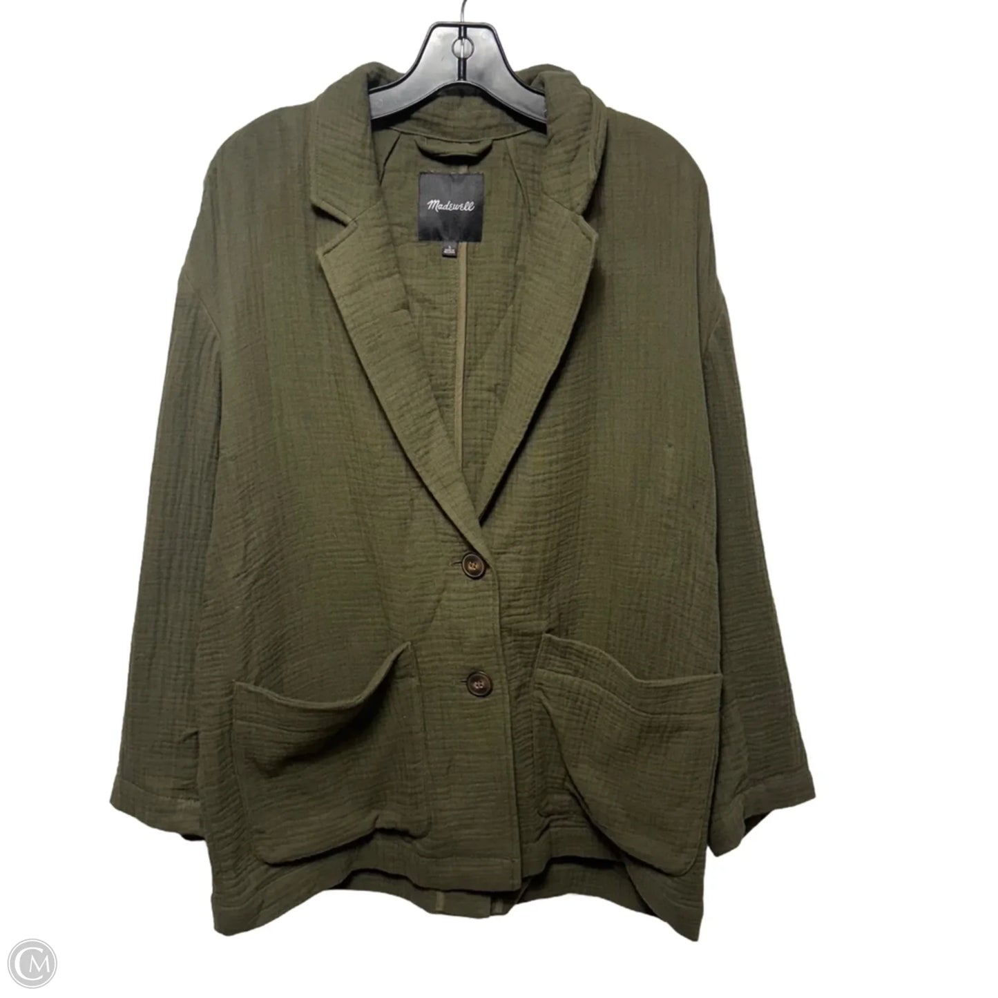 Cotton Gauze Blazer By Madewell In Green, Size: L