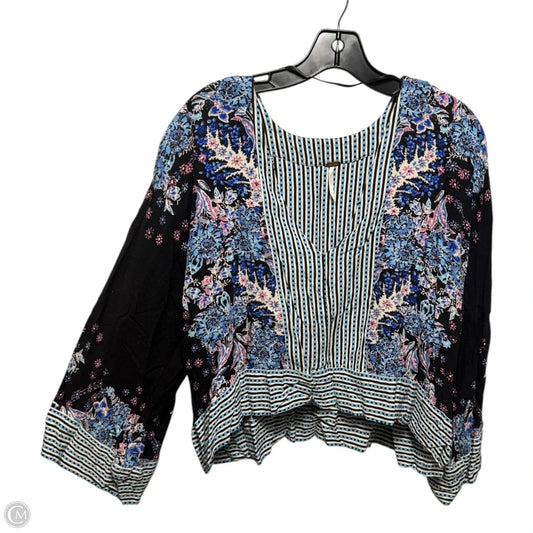 Top Long Sleeve By Free People In Blue & Pink, Size: L
