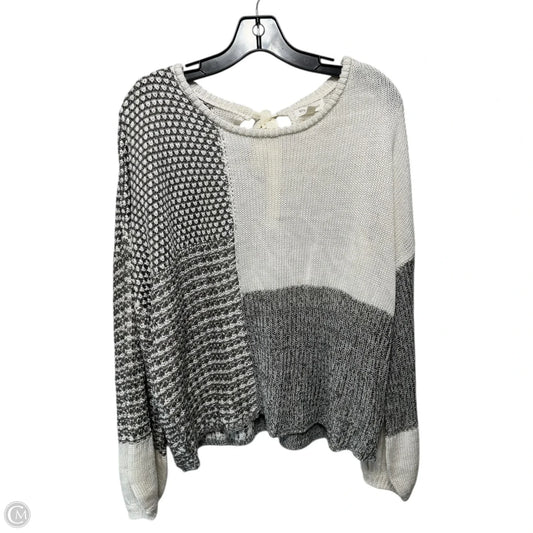 Sweater By Blu Pepper In Grey & White, Size: L