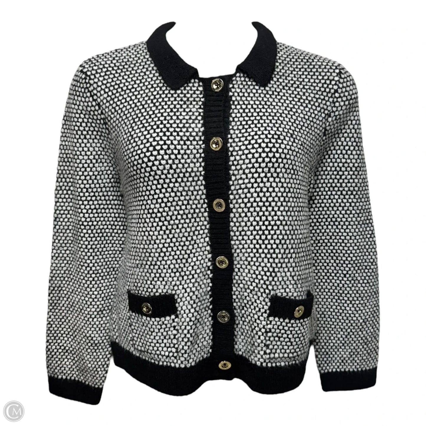 Cormac Cardigan Sweater Designer By Lilly Pulitzer In Black & White, Size: XL