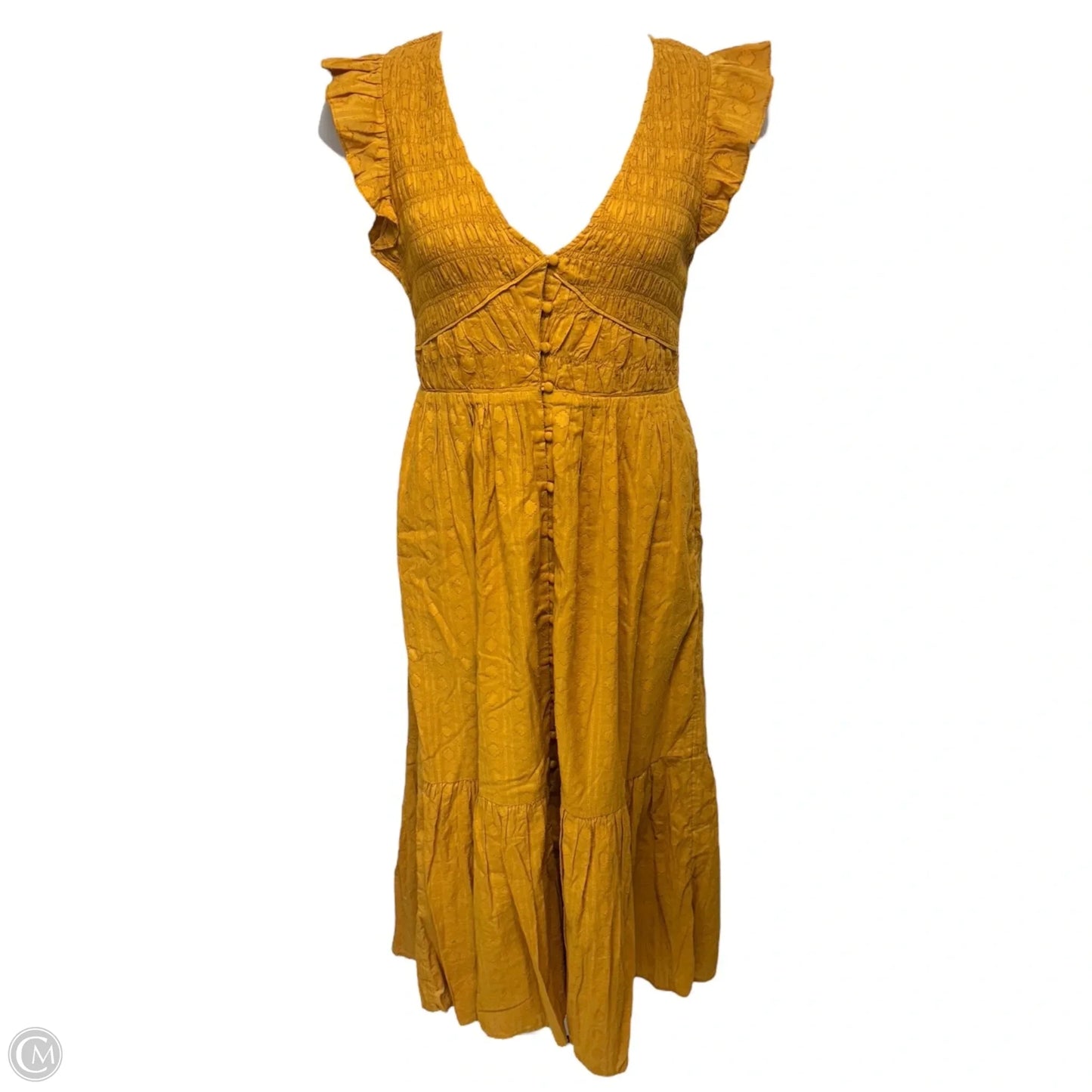 Dress Casual Maxi By Anthropologie In Yellow, Size: M