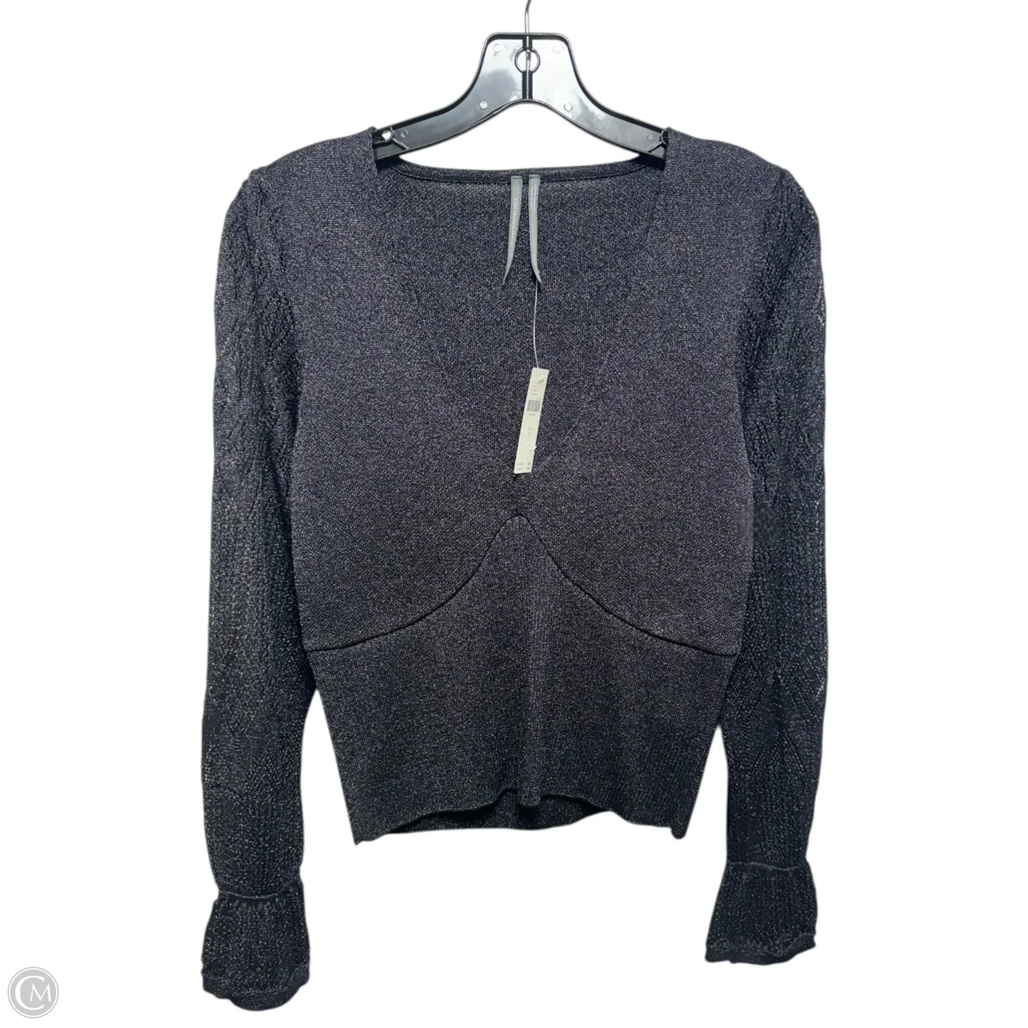 Woven-Sleeve Twofer Sweater By Anthropologie In Grey, Size: S
