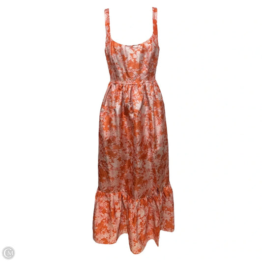 Beanie Floral Metallic Jacquard Maxi Dress By Hutch In Orange, Size: 4p