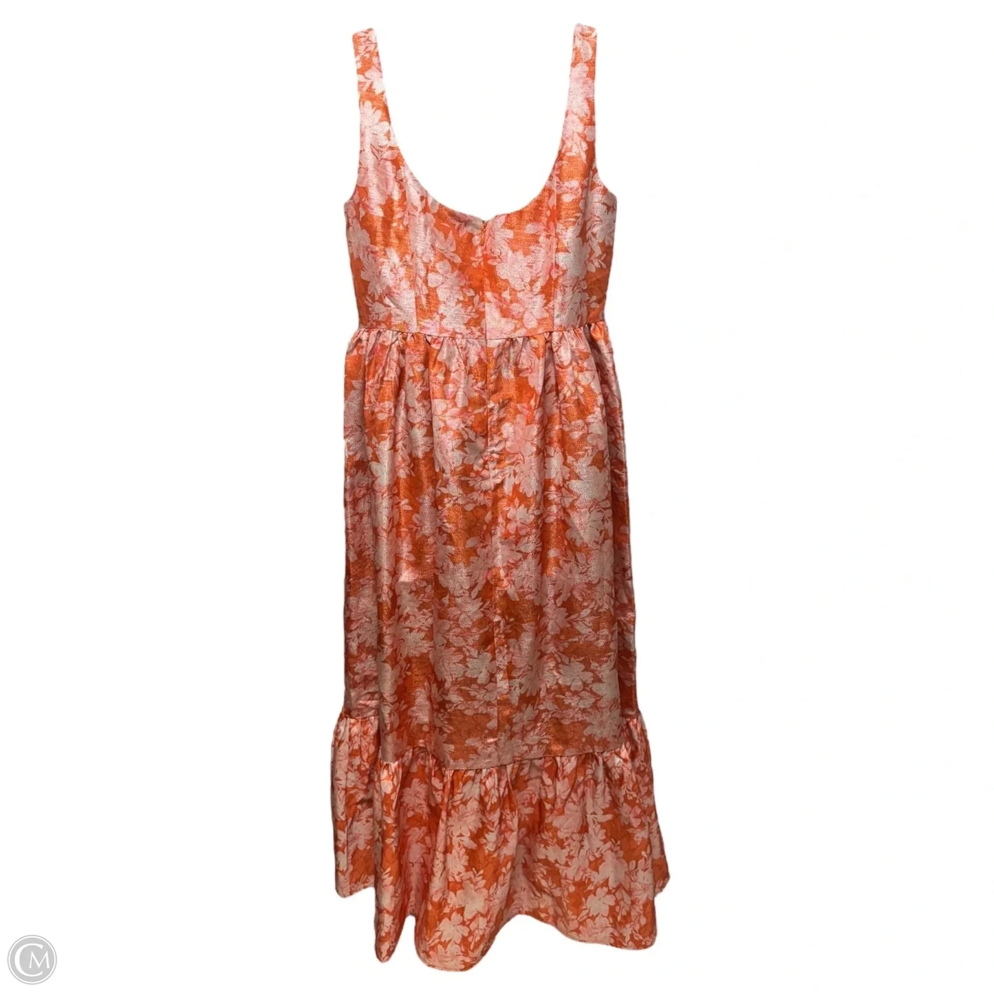 Beanie Floral Metallic Jacquard Maxi Dress By Hutch In Orange, Size: 4p