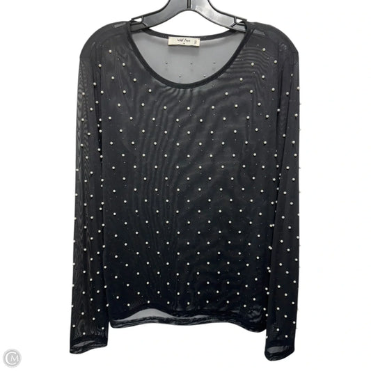 Top Long Sleeve By Wild Love In Black & White, Size: 1x