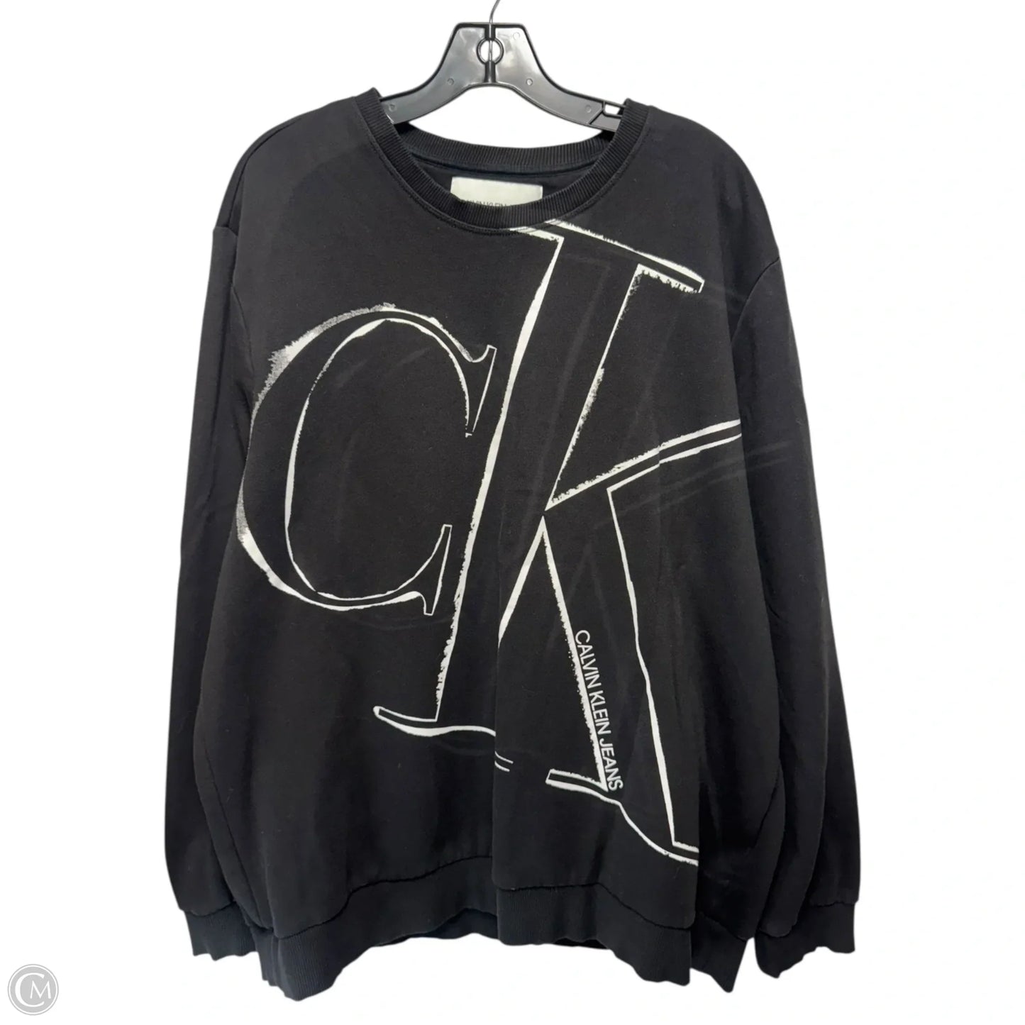 Sweatshirt Crewneck By Calvin Klein Jeans In Black, Size: Xxl