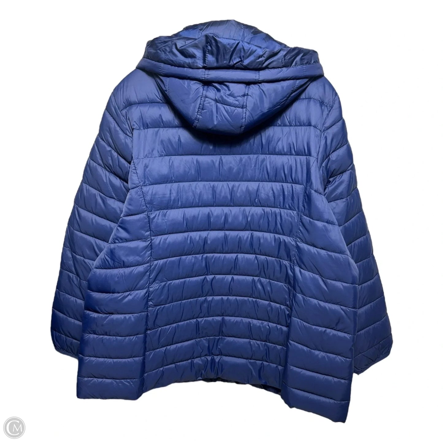 Hooded Midweight Puffer Jacket By St Johns Bay In American Navy, Size: 1X