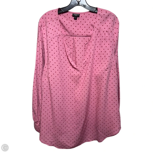 Top Long Sleeve By Torrid In Polkadot Pattern, Size: 2x