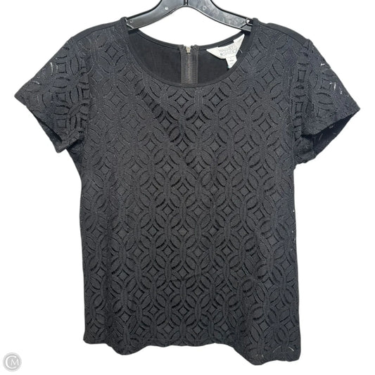 Hans Crochet Front Top Short Sleeve By Market & Spruce In Black, Size: S