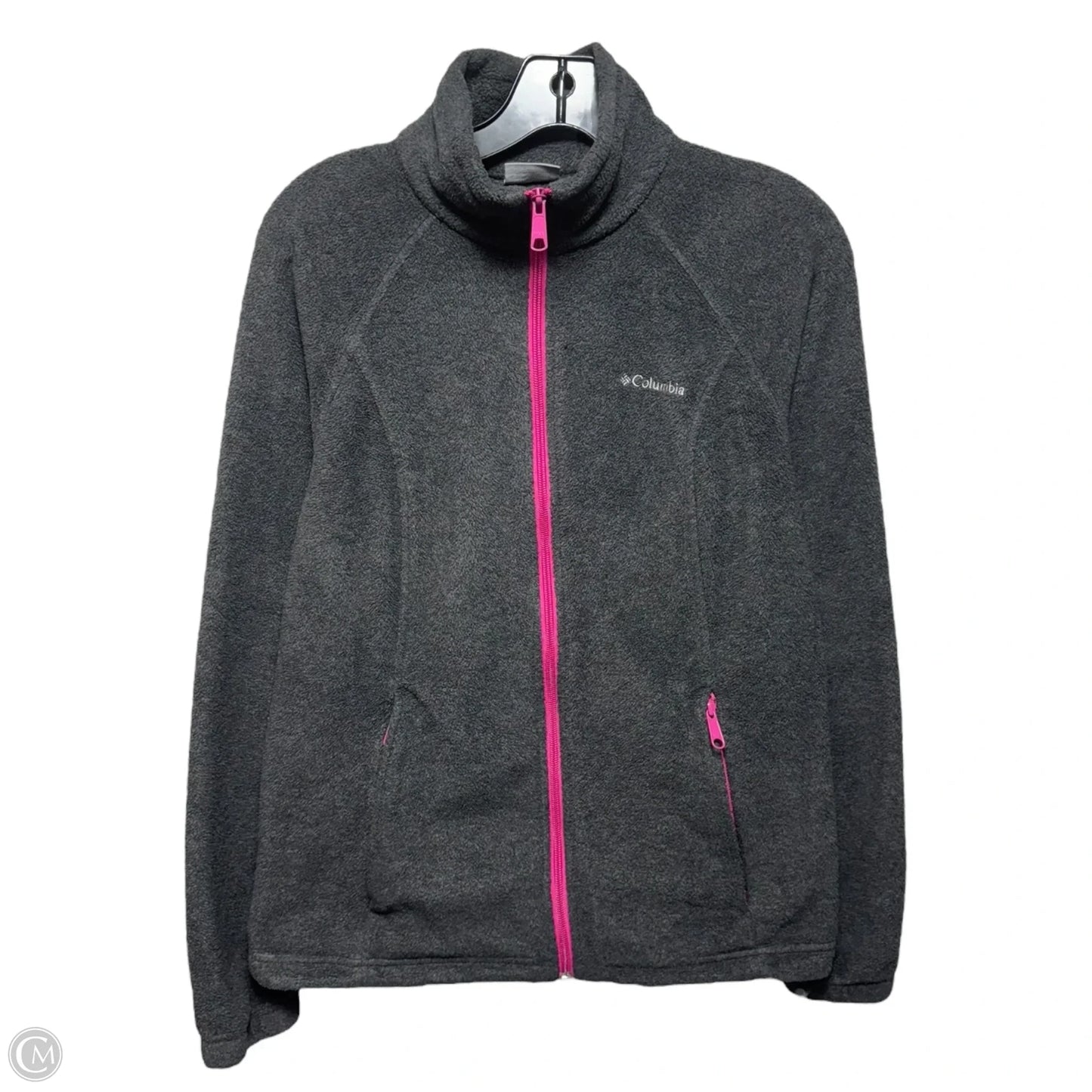 Jacket Fleece By Columbia In Gray & Pink, Size: M