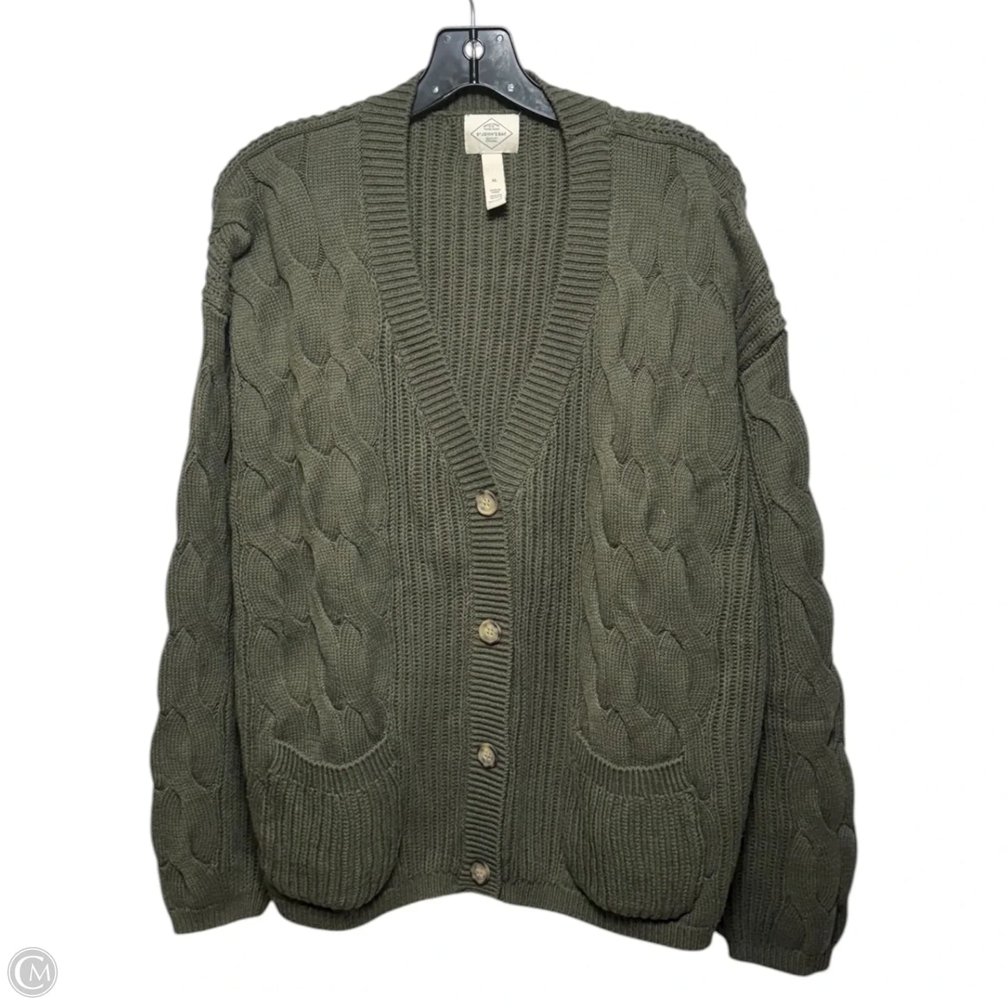 Sweater Cardigan By St Johns Bay In Green, Size: XL