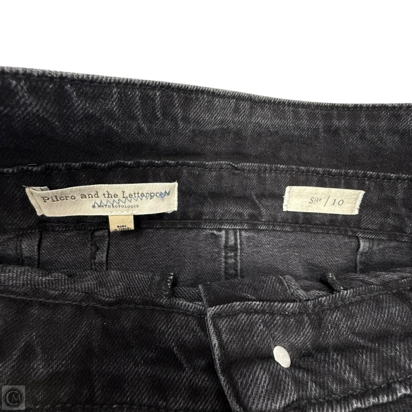 Button-Front Denim Mini Skirt By Pilcro X Anthropologie In Black, Size: 10