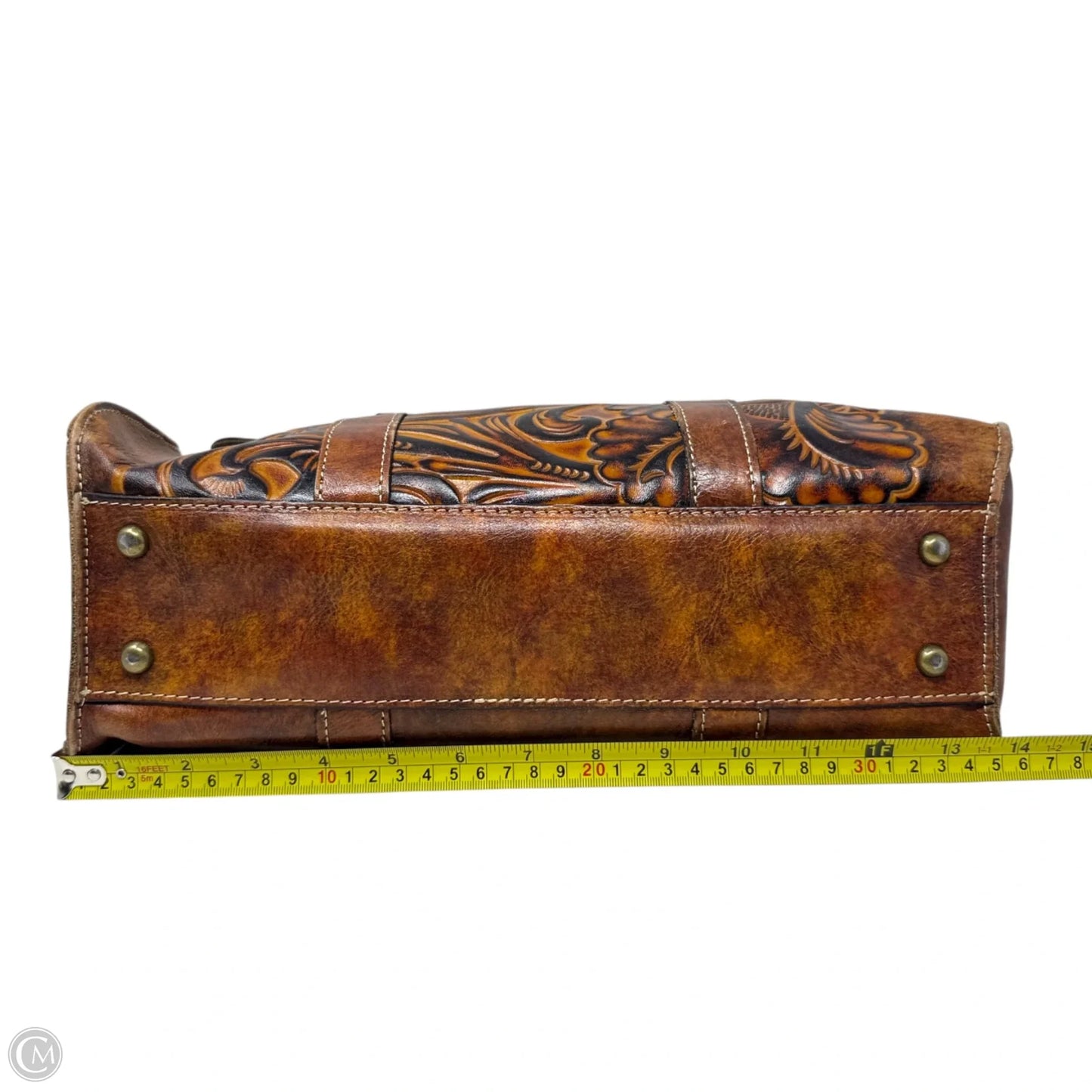 Vienna Tooled Leather Satchel Designer By Patricia Nash, Size: Large